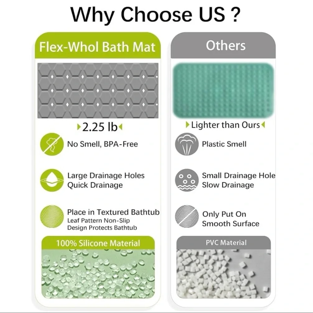 Silicone Bathtub Shower Mat Non Slip,‎ Foldable Bath Mat for Tub 28